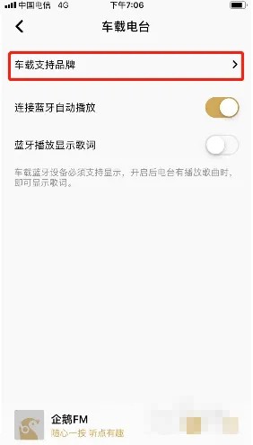 《企鹅FM》车载支持品牌有哪些