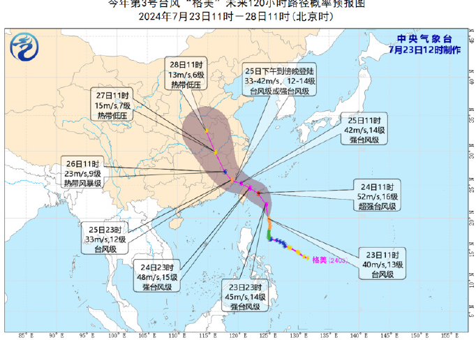 台风格美将迎爆发式加强，警惕后期或北上制造强降雨