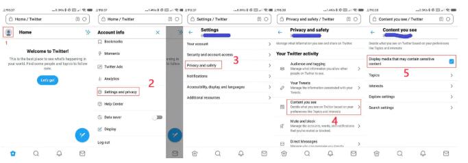苹果手机用twitter如何解除敏感设置的操作步骤有哪些