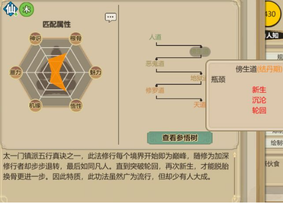 《了不起的修仙模拟器》太一门功法介绍